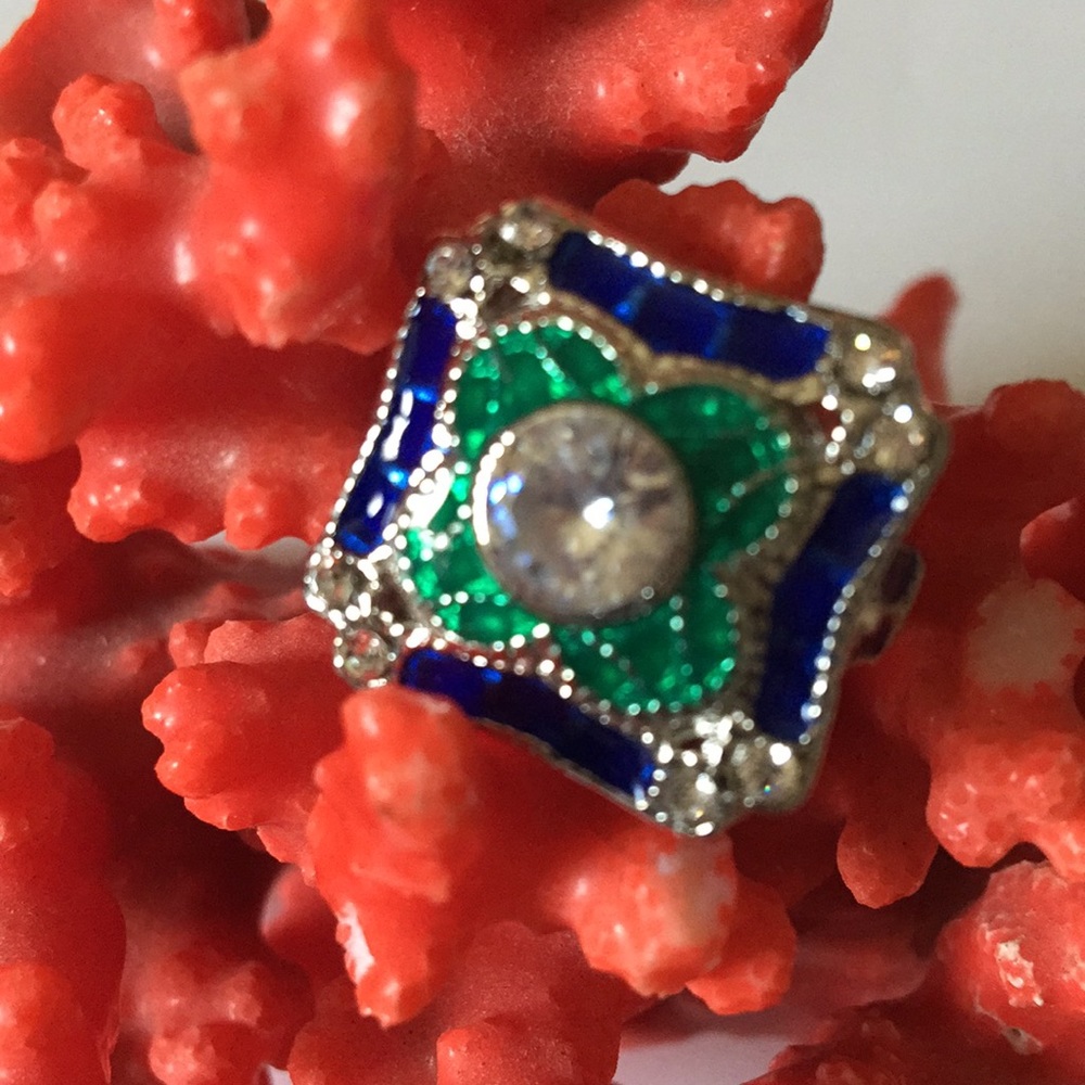 Enamel 925 topaz ring